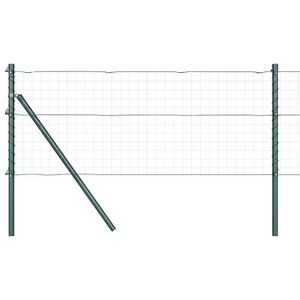 vidaXL Poteaux de clôture 7 pcs Vert Ø32mm 80 cm Acier galvanisé
