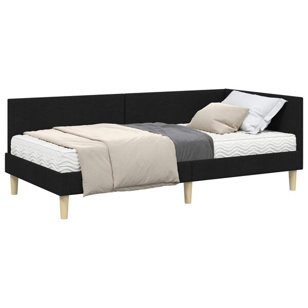 vidaXL Cadre de lit d'angle avec matelas Autre 2 pcs Vert tissu