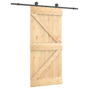 vidaXL Porte coulissante Naturel et noir 95 x 210 cm