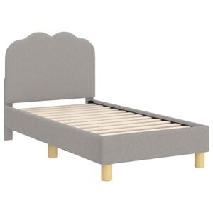 vidaXL Cadre de lit pour tout-petit avec t&ecirc;te de lit Gris clair Boucl&eacute;