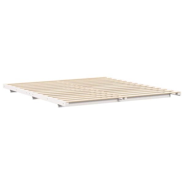 vidaXL Cadre de lit sur&eacute;lev&eacute; Blanc 180 x 210 cm Bois massif en pin