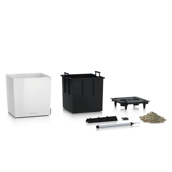 LECHUZA Jardini&egrave;re CUBE 30 ALL-IN-ONE Blanc brillant