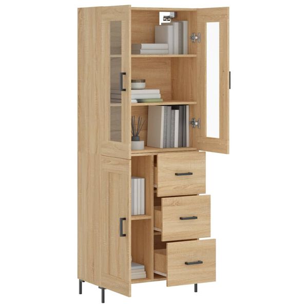 vidaXL Buffet haut Ch&ecirc;ne sonoma 69,5x34x180 cm Bois d'ing&eacute;nierie