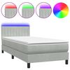 vidaXL Sommier &agrave; lattes de lit et matelas et LED gris clair 100x220cm velours