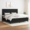 vidaXL Sommier &agrave; lattes de lit avec matelas Noir 200x200 cm Tissu