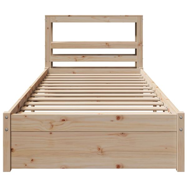 vidaXL Cadre de lit avec tête de lit sans matelas 75x190 cm