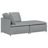 vidaXL Canap&eacute; modulable avec repose-pieds et coussins en tissu gris clair