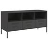 vidaXL Meuble TV noir 100,5x39x50,5 cm acier