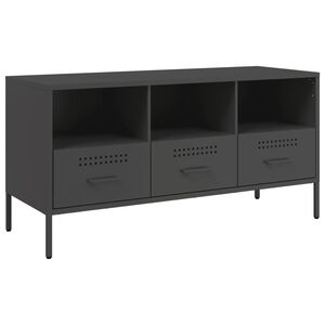 vidaXL Meuble TV noir 100,5x39x50,5 cm acier