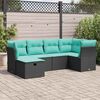 vidaXL Salon de jardin 6 pcs avec coussins noir r&eacute;sine tress&eacute;e