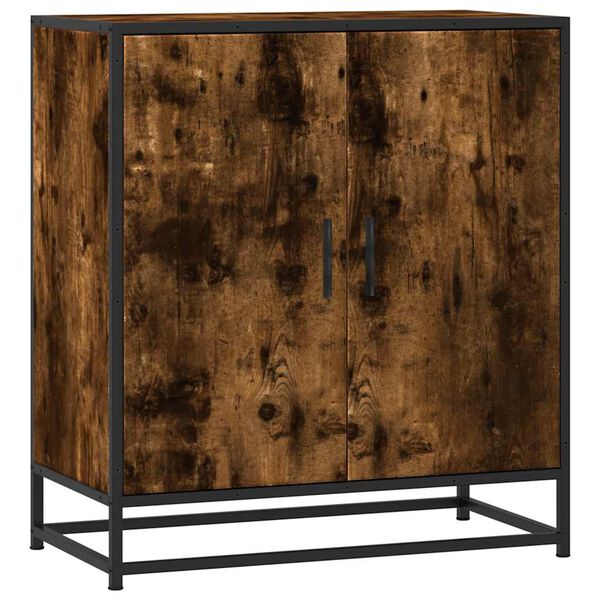 vidaXL Buffet ch&ecirc;ne fum&eacute; 68x35x76 cm bois d'ing&eacute;nierie et m&eacute;tal