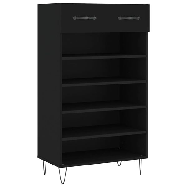 vidaXL Armoire &agrave; chaussures noir 60x35x105 cm bois d'ing&eacute;nierie