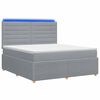 vidaXL Lit boxspring LED avec matelas Gris clair 160 x 200 cm Tissu