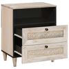 vidaXL Cabinet de chevet Beige 50 x 33 x 62 cm Bois d'acacia massif