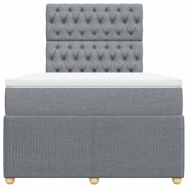 vidaXL Sommier &agrave; lattes de lit avec matelas Gris clair 120x200cm Tissu
