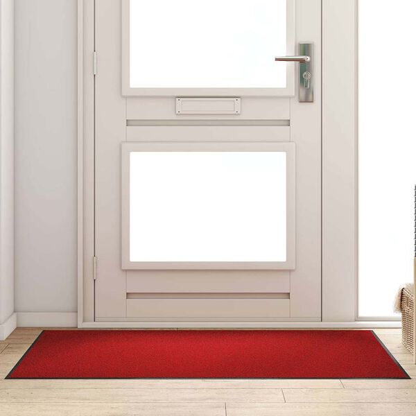 vidaXL Tapis d'entr&eacute;e Rouge et Noir 90 x 150 cm 100% Polyamide