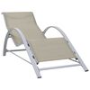 vidaXL Chaise longue textil&egrave;ne et aluminium cr&egrave;me