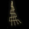 vidaXL Arbre de No&euml;l LED avec piquets au sol Blanc chaud 306 cm M&eacute;tal