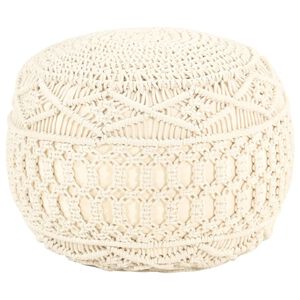 vidaXL Pouf fait &agrave; la main en macram&eacute; 45x30 cm Coton