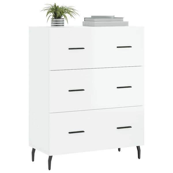 vidaXL Buffet Blanc brillant 69,5x34x90 cm Bois d'ingénierie