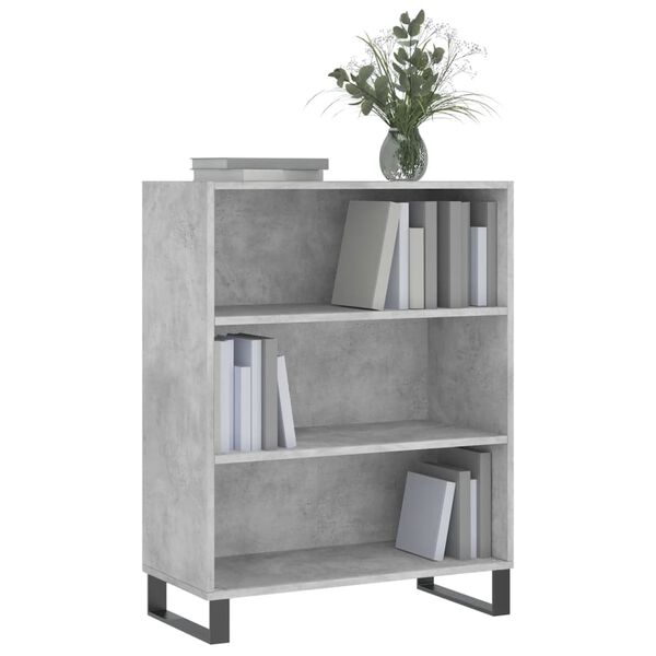 vidaXL Armoire &agrave; &eacute;tag&egrave;res gris b&eacute;ton 69,5x32,5x90 cm bois d'ing&eacute;nierie