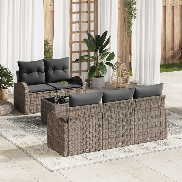 vidaXL Ensemble de canap&eacute; de jardin Gris 55 x 55 x 37 cm polyrotin