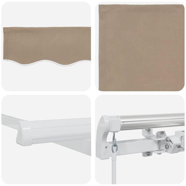 vidaXL Auvent R&eacute;tractable Beige 400 &times; 300 cm Polyester et Aluminium