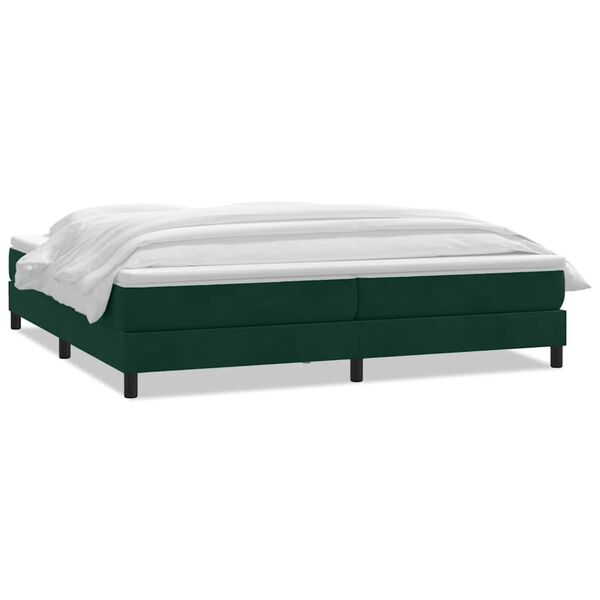 vidaXL Sommier &agrave; lattes de lit et matelas vert fonc&eacute; 180x220cm velours