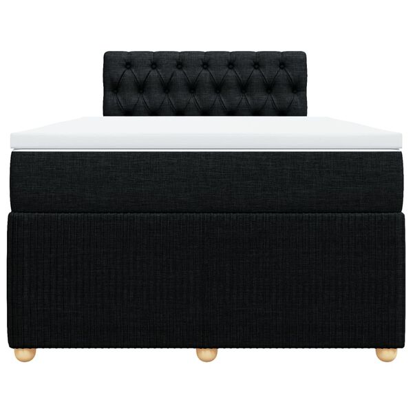 vidaXL Sommier &agrave; lattes de lit avec matelas noir 120x190 cm tissu