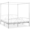 vidaXL Cadre de lit sans matelas avec baldaquin blanc 180x200 cm m&eacute;tal