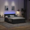 vidaXL Lit ottoman avec matelas et LED noir 140x190 cm tissu