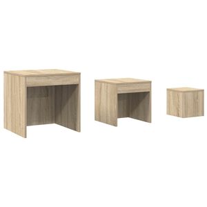 vidaXL Tables gigognes 3 pcs Ch&ecirc;ne sonoma Agglom&eacute;r&eacute;
