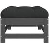 vidaXL Repose-pied de jardin avec coussin gris bois de pin massif