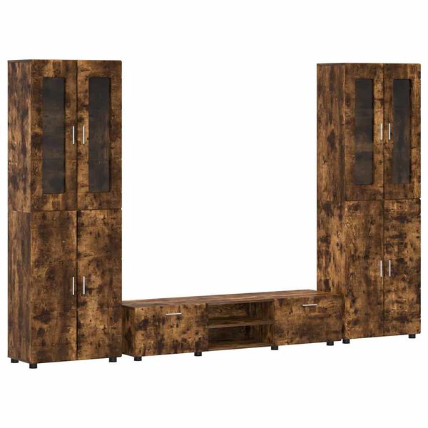 vidaXL Ensemble meuble TV FLORIN Ch&ecirc;ne fum&eacute; Bois d'ing&eacute;nierie