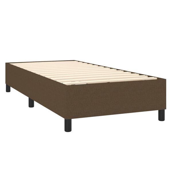 vidaXL Sommier &agrave; lattes de lit avec matelas Marron fonc&eacute; 90x190 cm