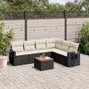 vidaXL Salon de jardin 7 pcs avec coussins noir r&eacute;sine tress&eacute;e