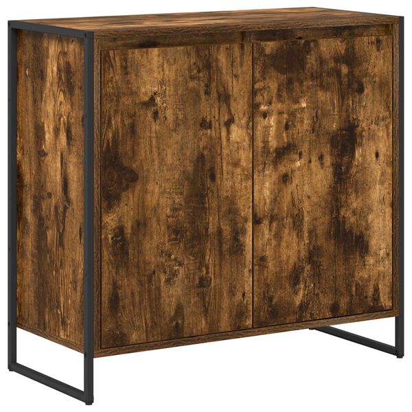 vidaXL Meuble d'appoint Ch&ecirc;ne Fum&eacute; 79 x 36 x 75 cm Bois d'ing&eacute;nierie