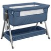 vidaXL Lit pour b&eacute;b&eacute; avec matelas Bleu marine Tissu de lin