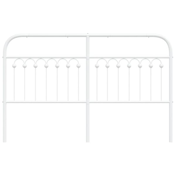 vidaXL Tête de lit métal blanc 160 cm