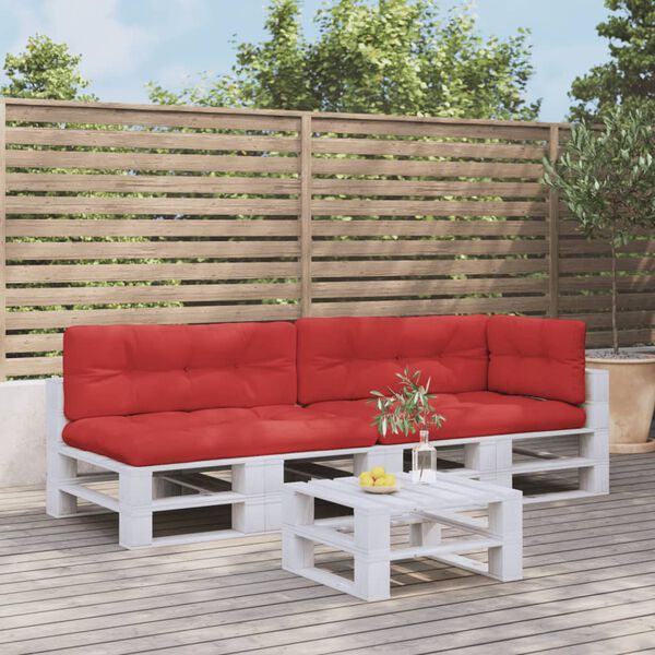 vidaXL Coussins de palette lot de 5 rouge tissu