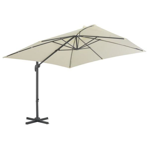 vidaXL Parasol de jardin avec base portable sable