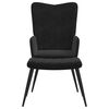 vidaXL Chaise de relaxation avec tabouret Noir Velours