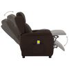 vidaXL Fauteuil de massage Marron fonc&eacute; Tissu
