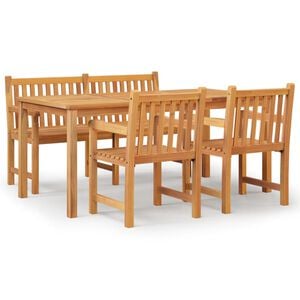 vidaXL Ensemble &agrave; manger de jardin 4 pcs Bois de teck massif