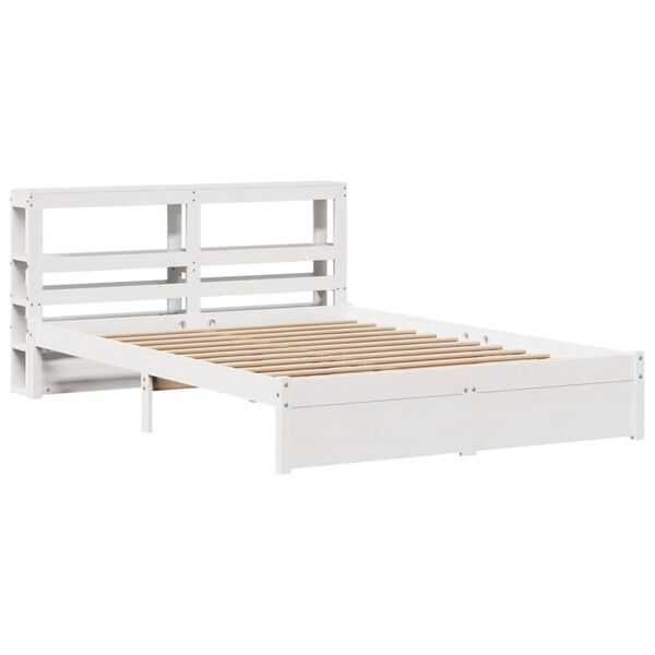 vidaXL Cadre de lit avec t&ecirc;te de lit sans matelas blanc 150x200 cm