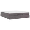 vidaXL Cadre de lit ottoman avec matelas gris 180x200 cm similicuir