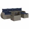 vidaXL Salon de jardin avec coussins 6pcs gris r&eacute;sine tress&eacute;e acacia