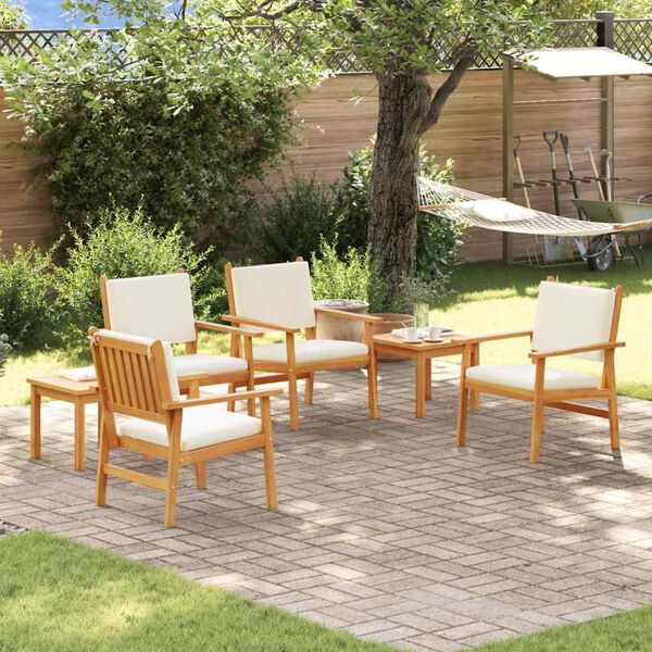 vidaXL Ensemble de canapé de jardin 6 pcs Marron Bois d'acacia massif