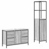 vidaXL Ensemble de mobilier de salle de bain 2 pc Gris Sonoma et noir