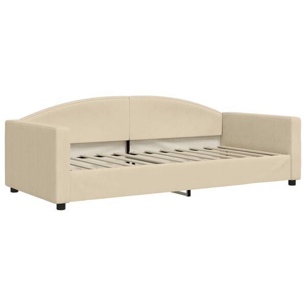 vidaXL Lit de jour avec matelas crème 90x200 cm tissu